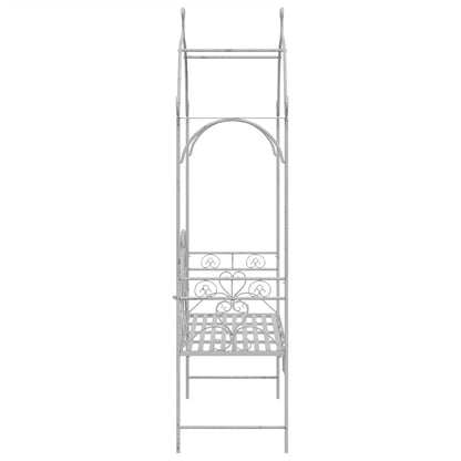 Garden Bench with Cushion White 104 x 54 x 93cm Steel