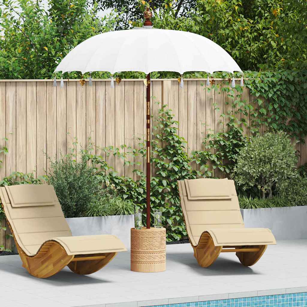 Balinese Parasol Cream (180-190) x 260 cm Cotton and solid wood