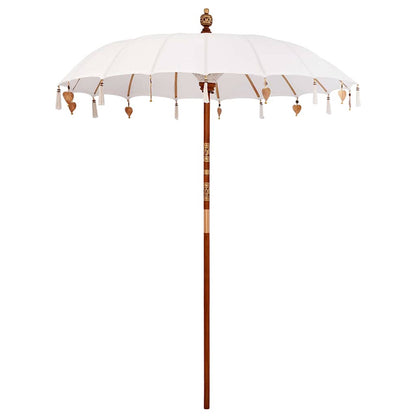 Balinese Parasol Cream (180-190) x 260 cm Cotton and solid wood