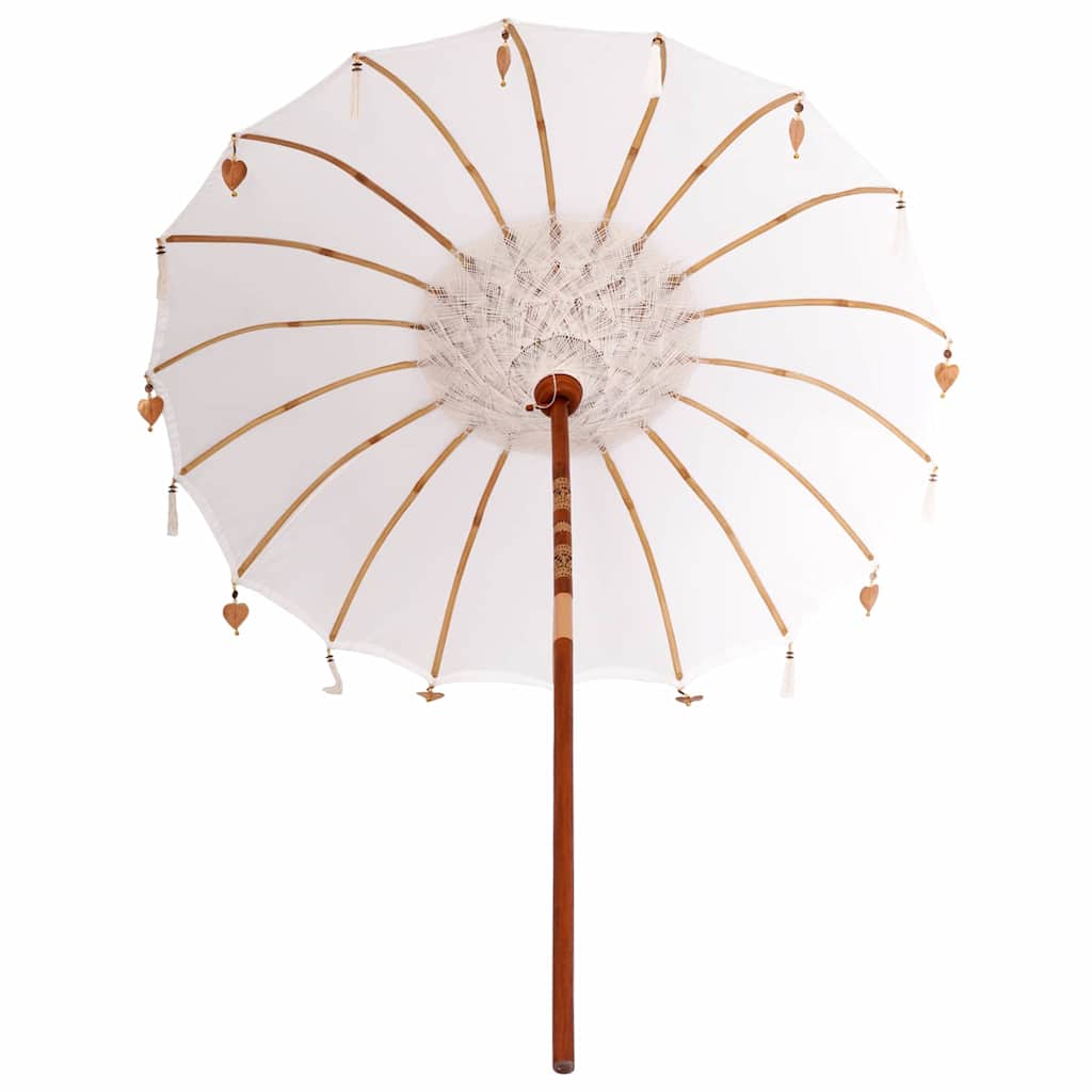 Balinese Parasol Cream (180-190) x 260 cm Cotton and solid wood