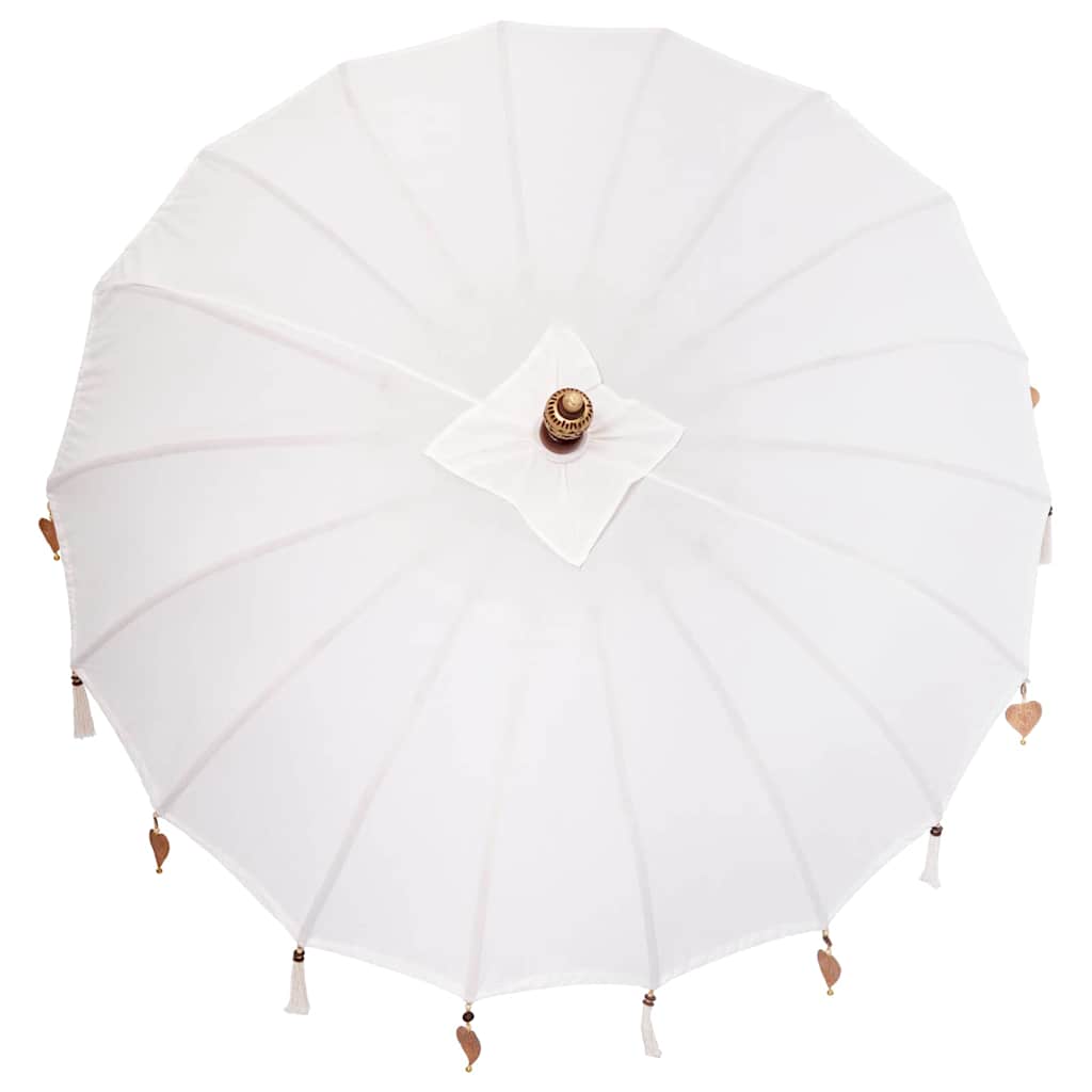 Balinese Parasol Cream (180-190) x 260 cm Cotton and solid wood