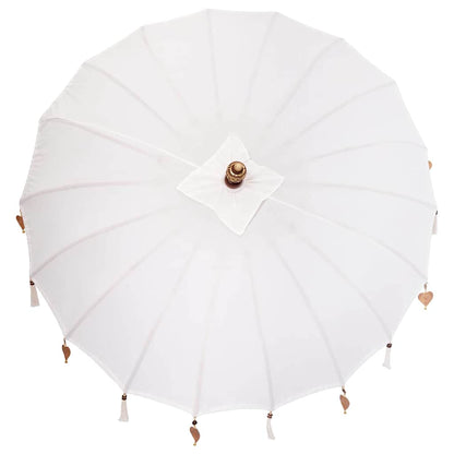 Balinese Parasol Cream (180-190) x 260 cm Cotton and solid wood
