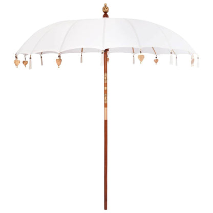 Balinese Parasol Cream 215 x 215 x 260 cm Cotton and solid wood