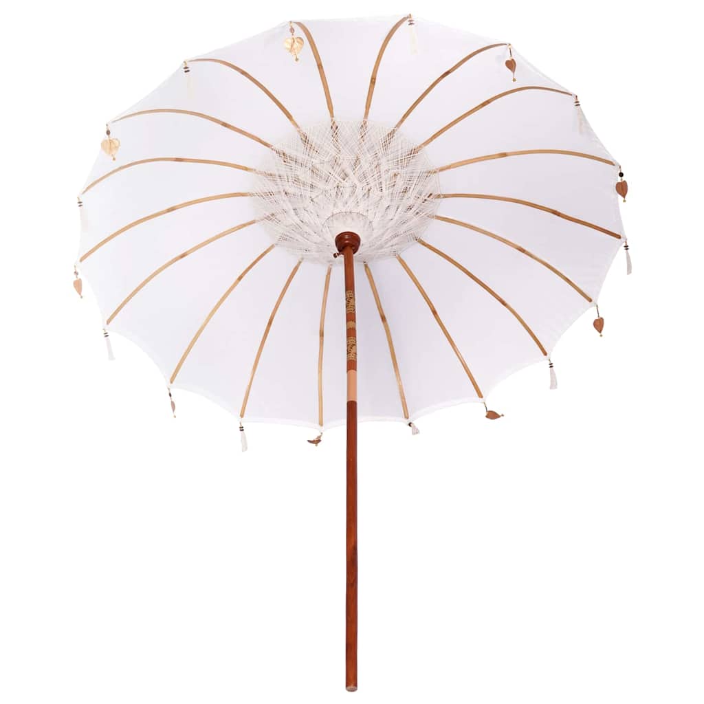 Balinese Parasol Cream 215 x 215 x 260 cm Cotton and solid wood