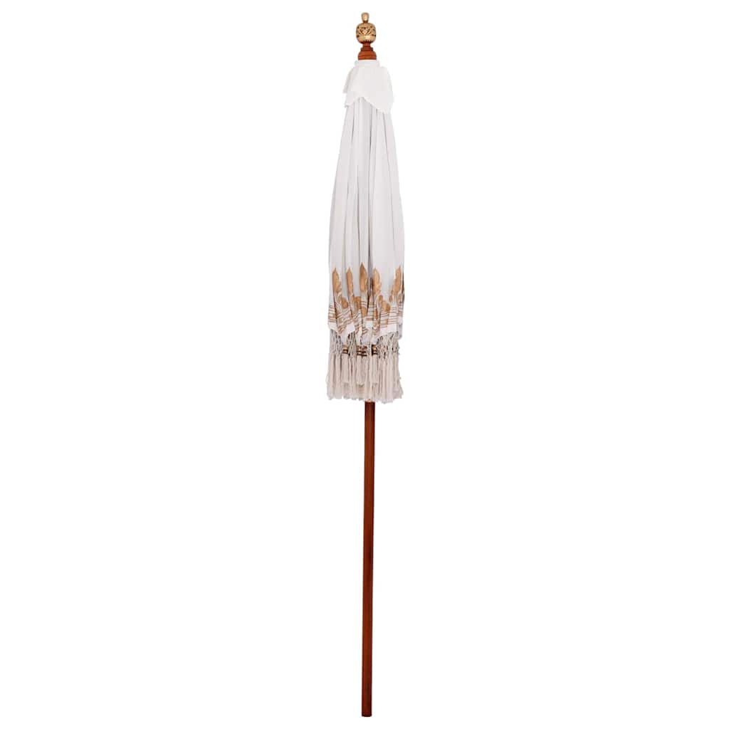 Balinese Parasol Cream (180-190) x 260 cm Cotton and solid wood