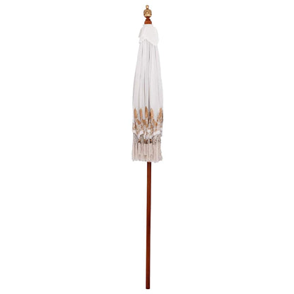 Balinese Parasol Cream (180-190) x 260 cm Cotton and solid wood