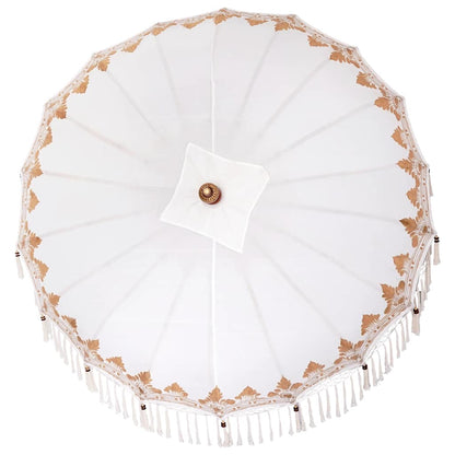 Balinese Parasol Cream (180-190) x 260 cm Cotton and solid wood