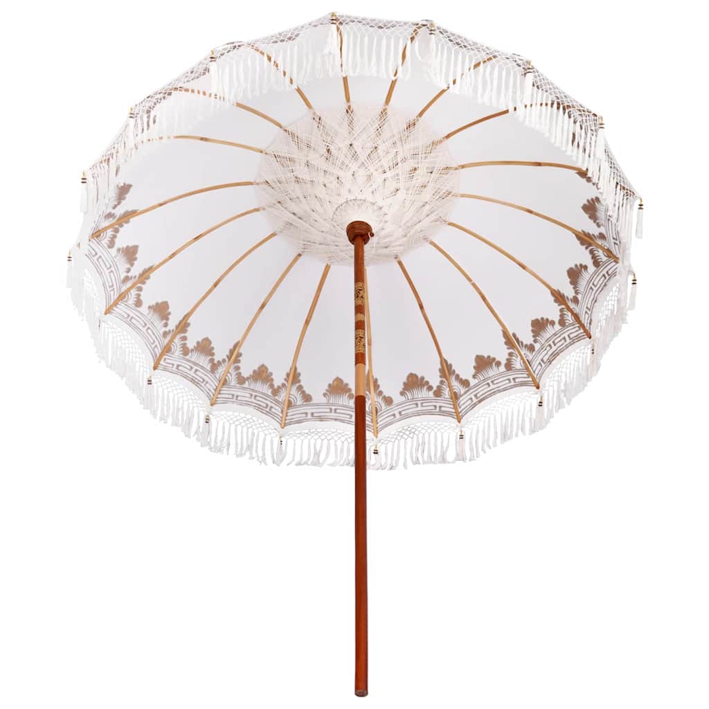 Balinese Parasol Cream 215 x 215 x 260 cm Cotton and solid wood