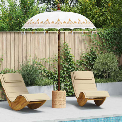 Balinese Parasol Cream 190 x 190 x 260 cm Cotton and Wood