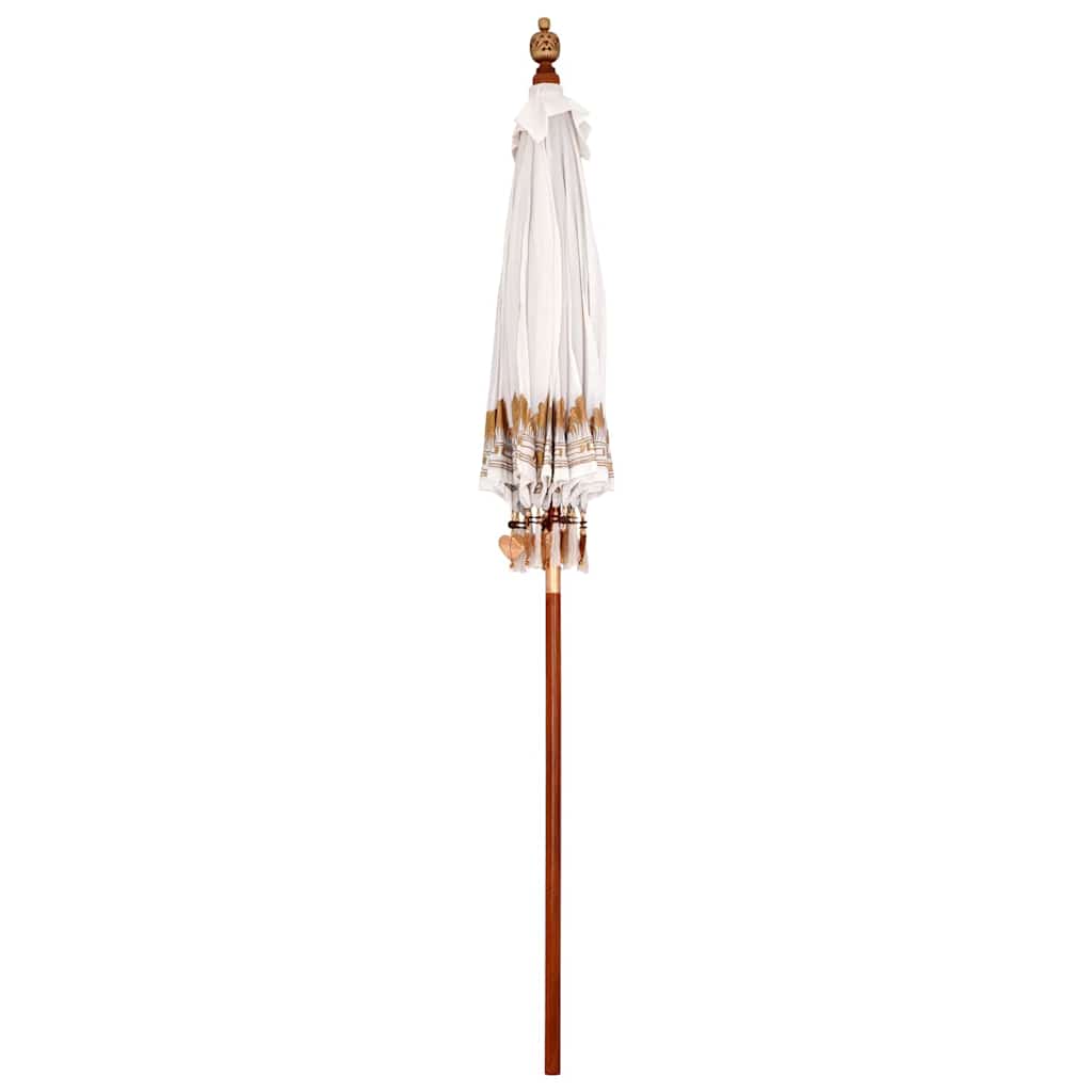 Balinese Parasol Cream 190 x 190 x 260 cm Cotton and Wood