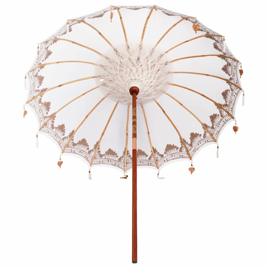 Balinese Parasol Cream 215 x 215 x 260 cm Cotton and Wood