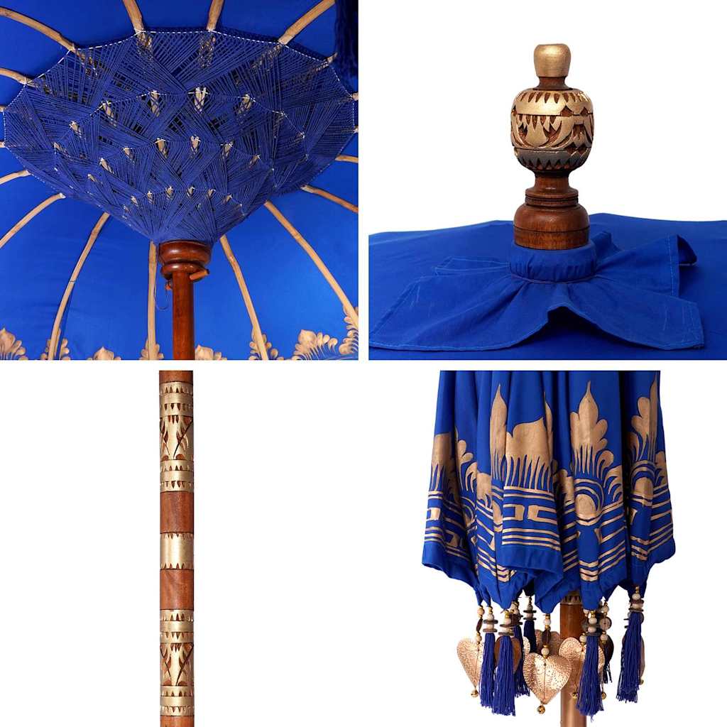 Balinese Parasol Blue (180-190) x 260 cm Cotton and Wood