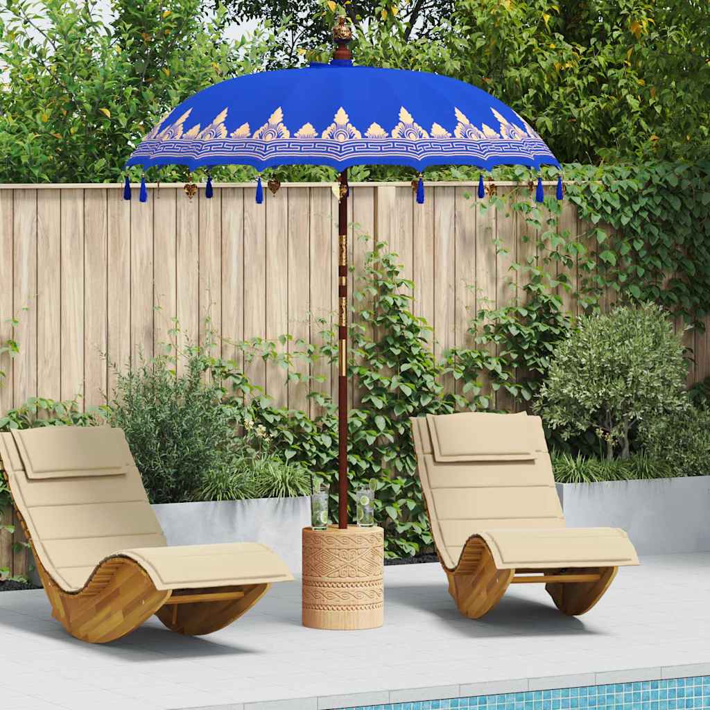 Balinese Parasol Blue (180-190) x 260 cm Cotton and Wood