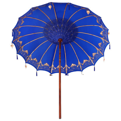 Balinese Parasol Blue 215 x 215 x 260 cm Cotton and Wood