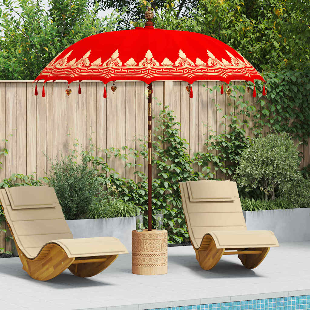 Balinese Parasol Red 215 x 215 x 260 cm Cotton and Wood
