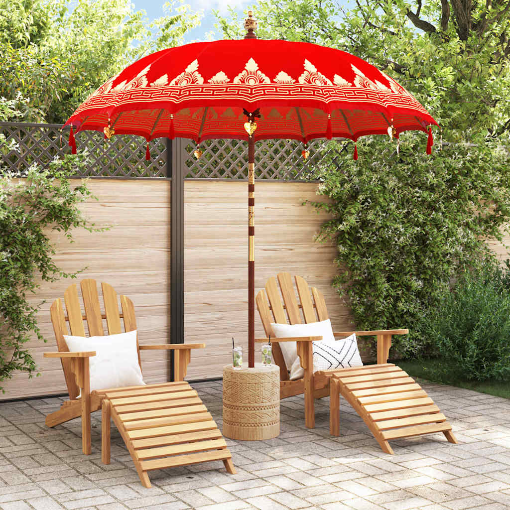 Balinese Parasol Red 215 x 215 x 260 cm Cotton and Wood
