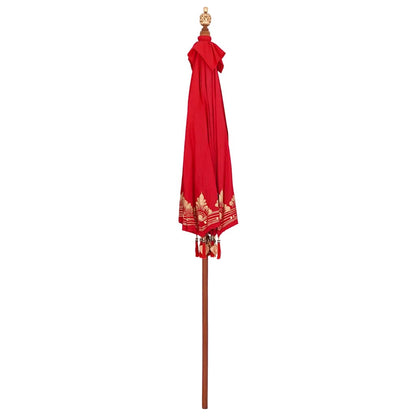 Balinese Parasol Red 215 x 215 x 260 cm Cotton and Wood