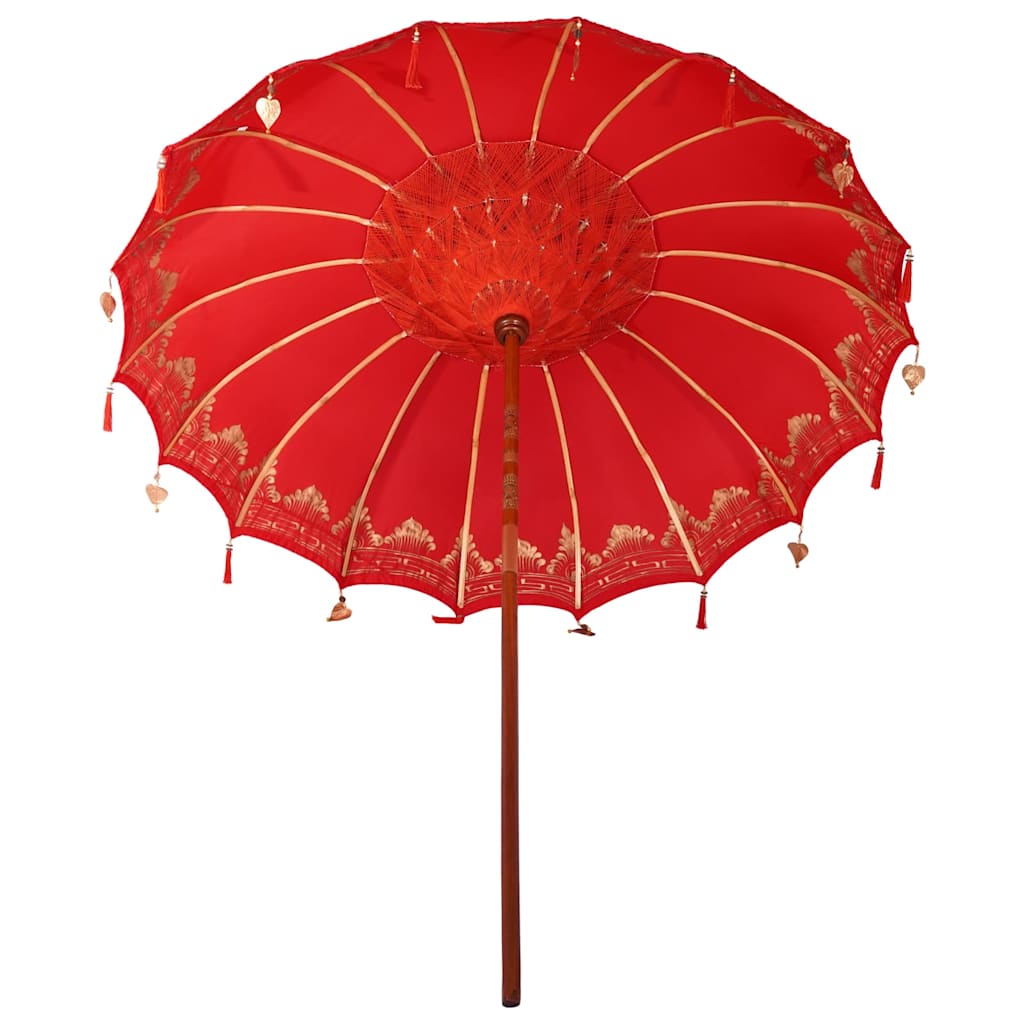 Balinese Parasol Red 215 x 215 x 260 cm Cotton and Wood
