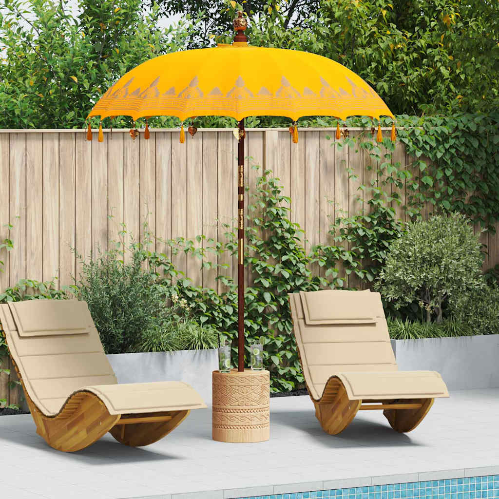 Balinese Parasol Yellow (180-190) x 260 cm Cotton and Wood