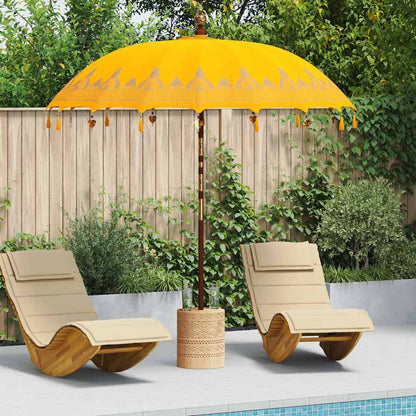 Balinese Parasol Yellow 215 x 215 x 260 cm Cotton and Wood