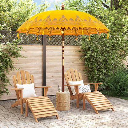 Balinese Parasol Yellow 215 x 215 x 260 cm Cotton and Wood