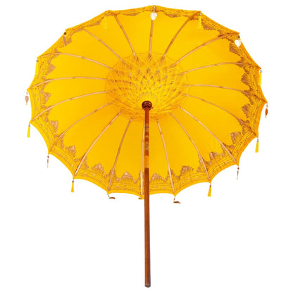 Balinese Parasol Yellow 215 x 215 x 260 cm Cotton and Wood