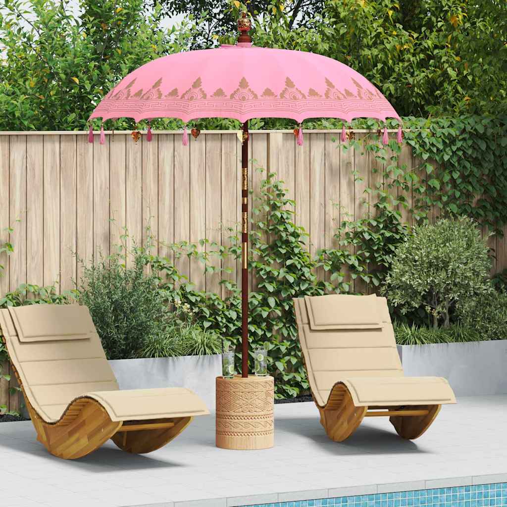 Balinese Parasol Pink (180-190) x 260 cm Cotton and Wood