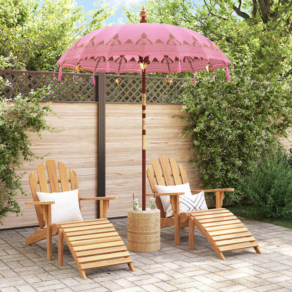 Balinese Parasol Pink (180-190) x 260 cm Cotton and Wood