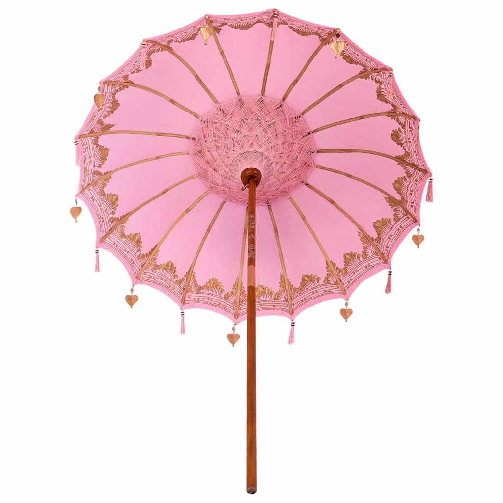 Balinese Parasol Pink (180-190) x 260 cm Cotton and Wood