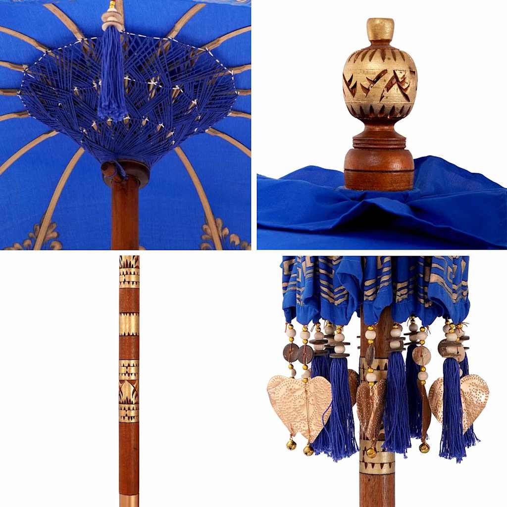 Balinese Parasol Blue 95 x 95 x 260 cm Cotton and Wood