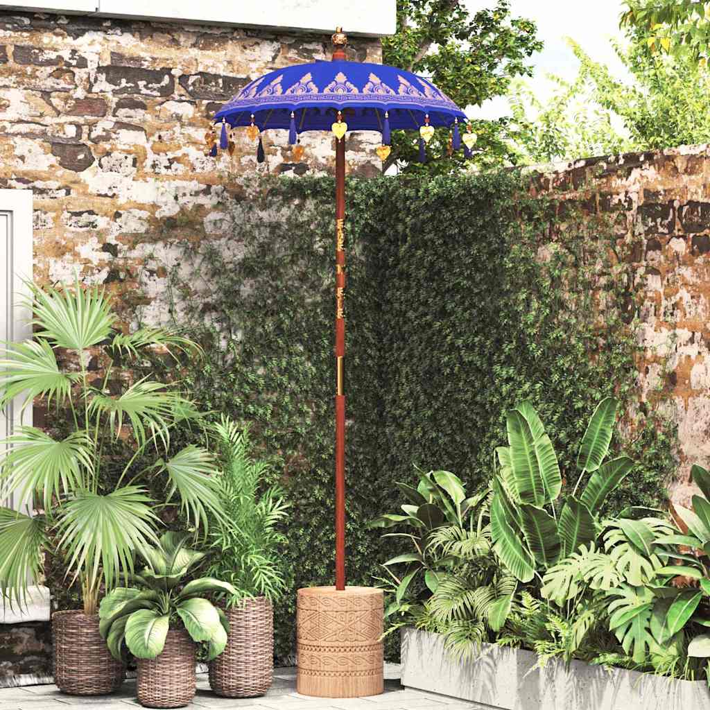 Balinese Parasol Blue 95 x 95 x 260 cm Cotton and Wood