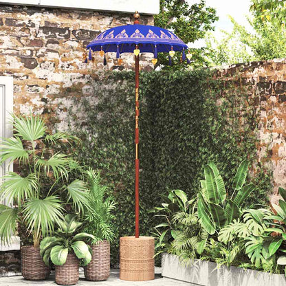 Balinese Parasol Blue 95 x 95 x 260 cm Cotton and Wood
