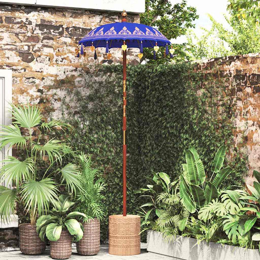 Balinese Parasol Blue 95 x 95 x 260 cm Cotton and Wood