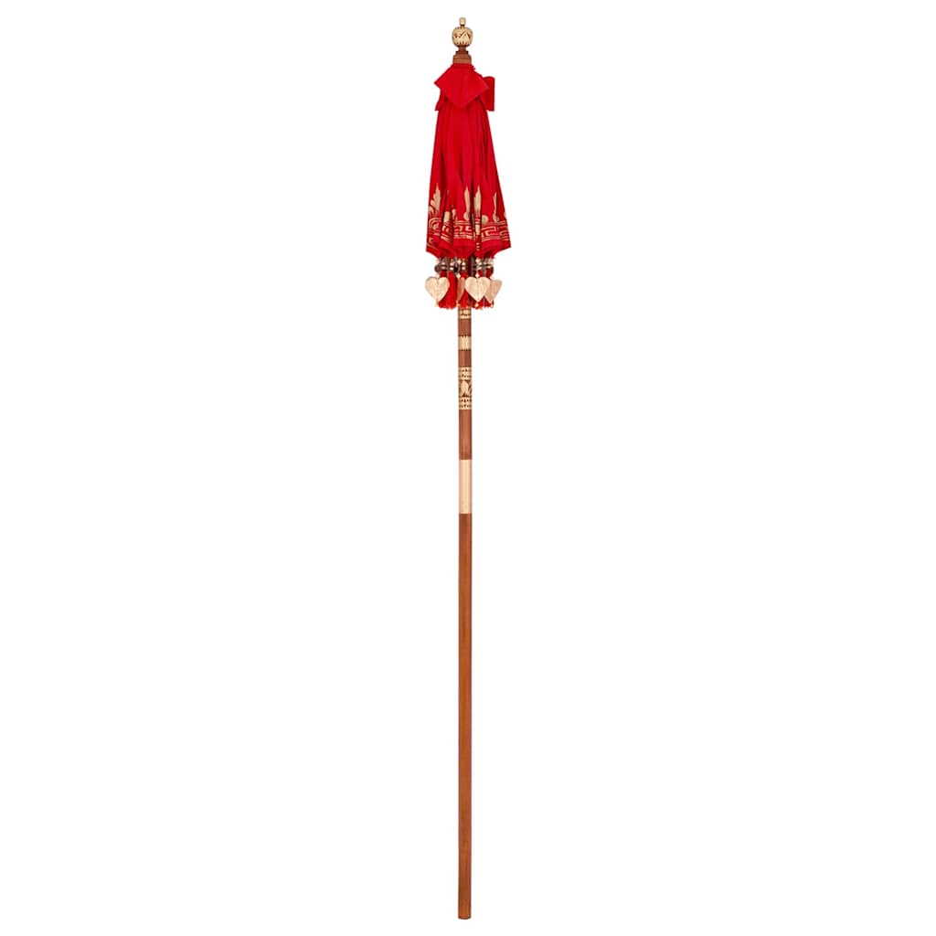 Balinese Parasol Red 95 x 95 x 260 cm Cotton and Wood