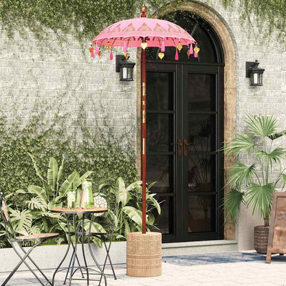 Balinese Parasol Pink 95 x 95 x 260 cm Cotton and Wood