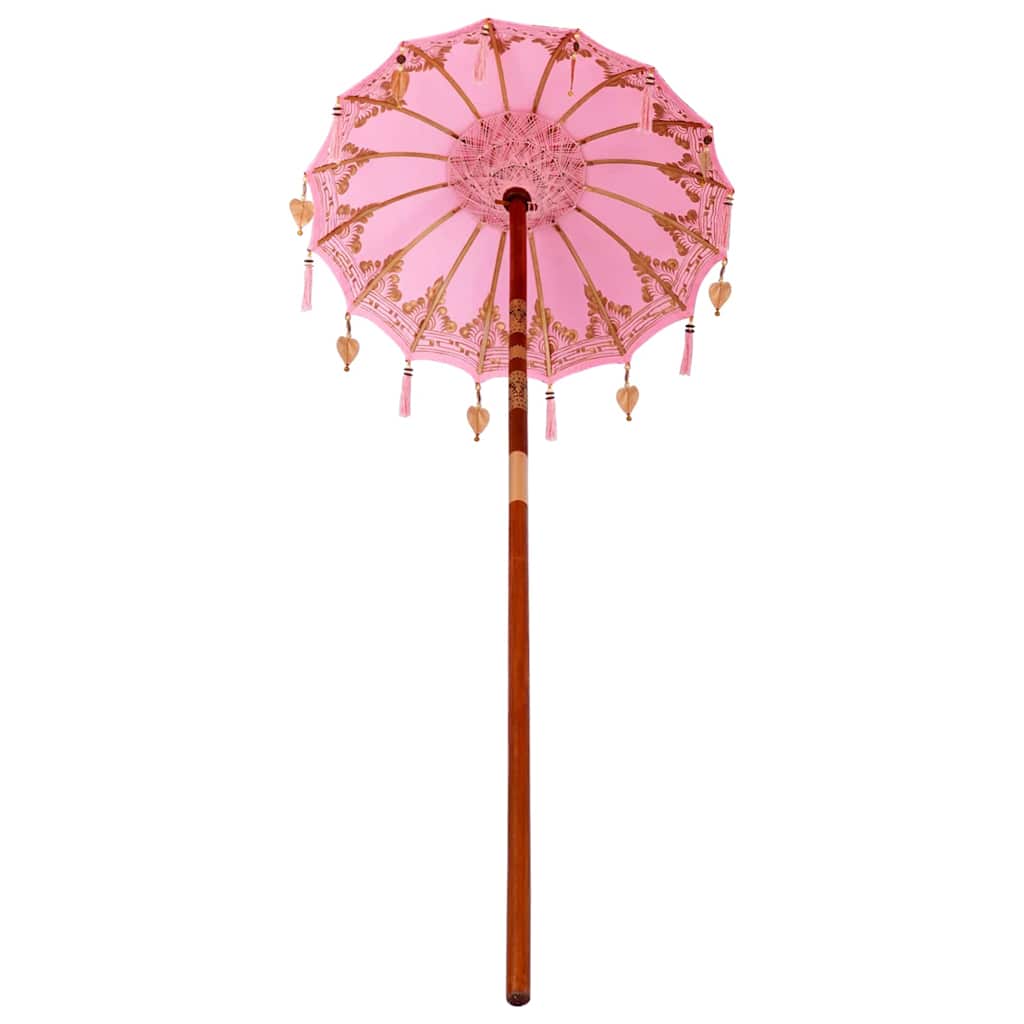 Balinese Parasol Pink 95 x 95 x 260 cm Cotton and Wood