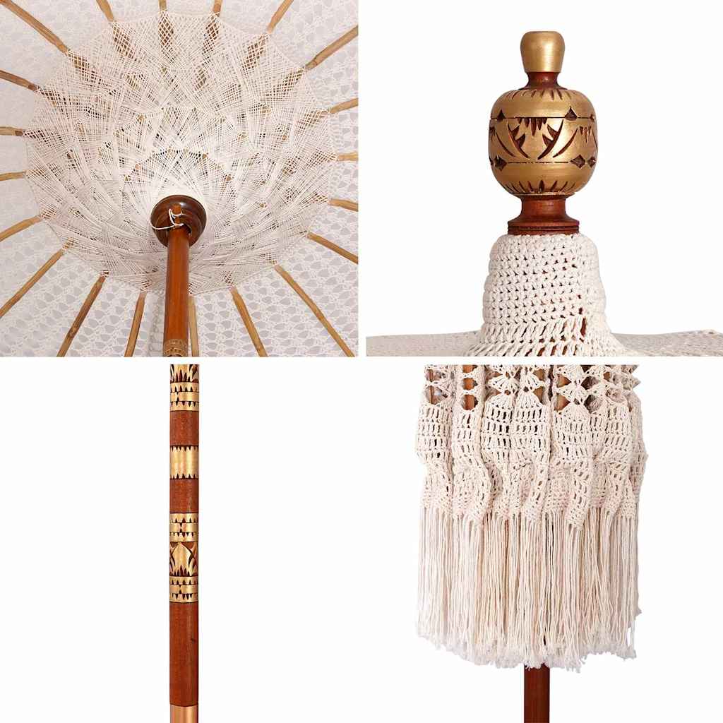Macrame Parasol Cream 190 x 190 x 260 cm