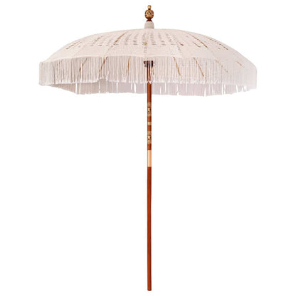 Macrame Parasol Cream 190 x 190 x 260 cm