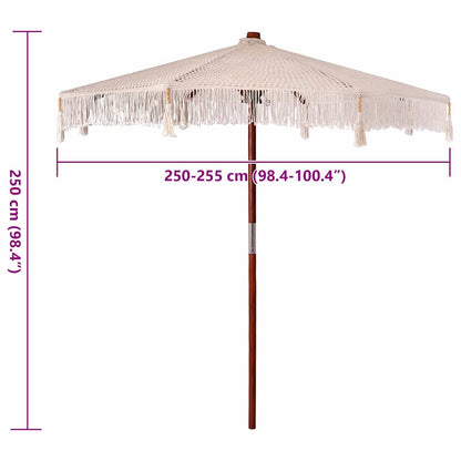 Macrame Parasol Cream 252.5 x 252.5 x 260 cm