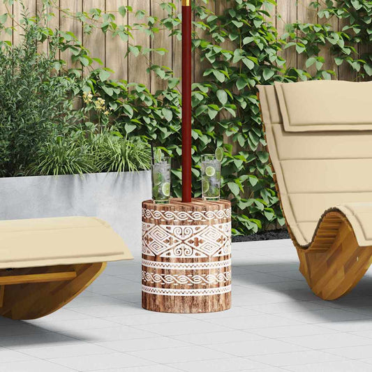 Parasol Base Other white washed Ø34 x 40 cm Solid wood
