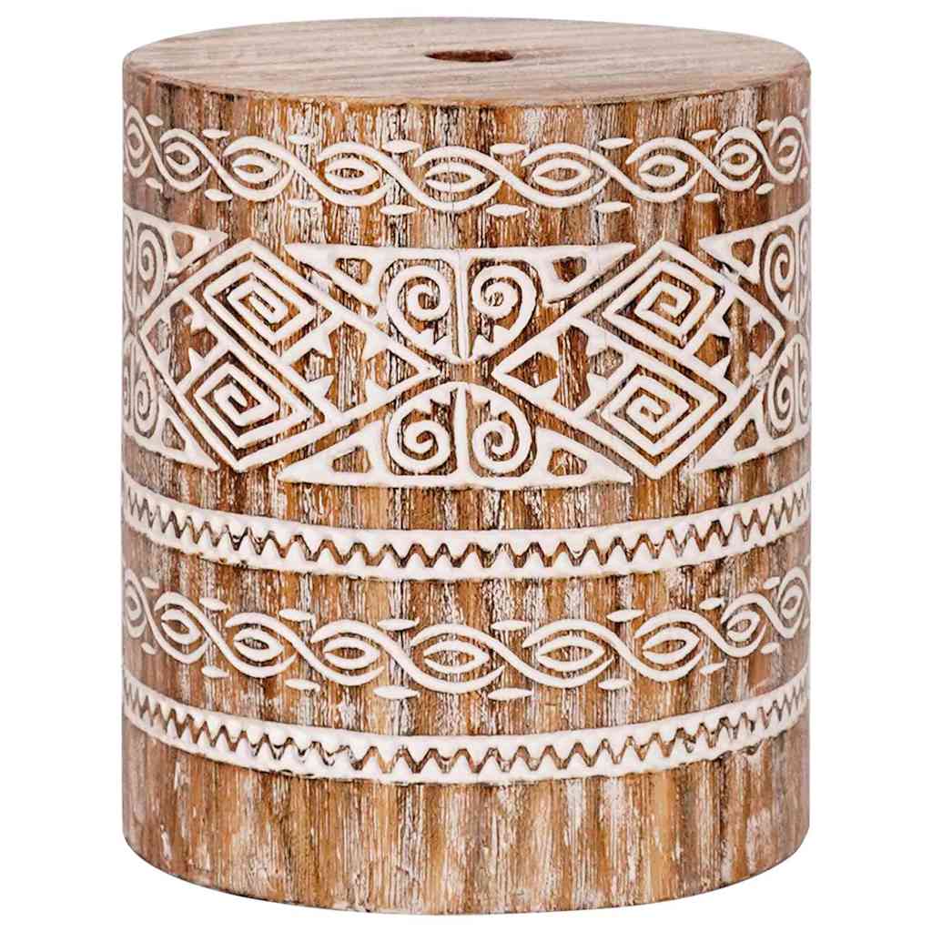 Parasol Base white washed Ø34 x 40 cm Solid wood