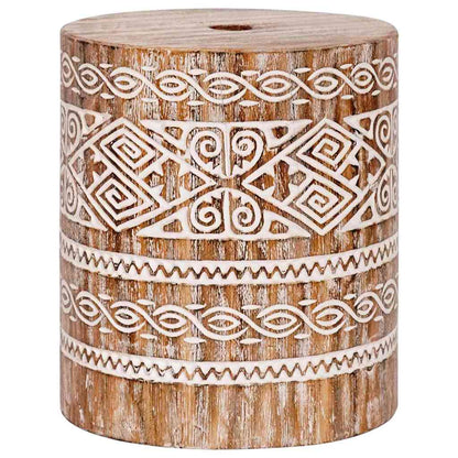 Parasol Base white washed Ø34 x 40 cm Solid wood