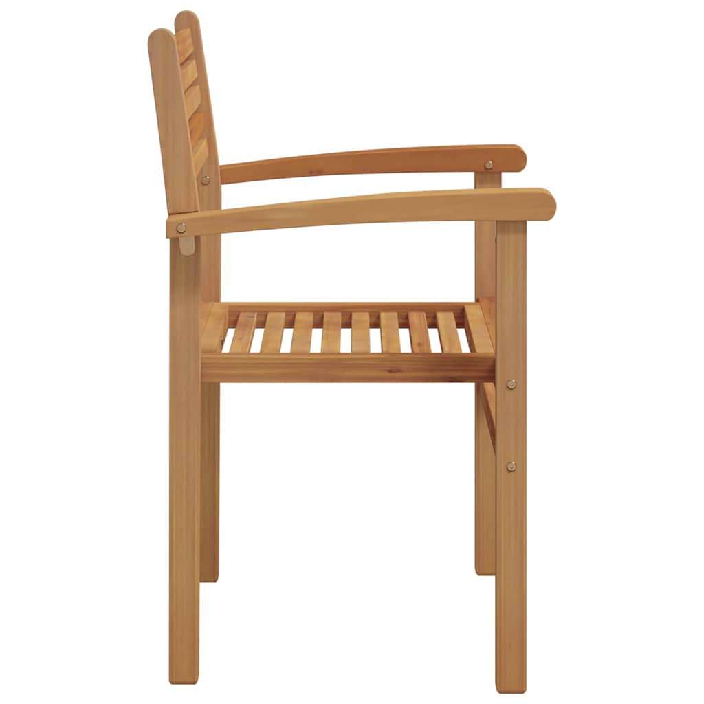 Garden Stacking Chairs 2 pcs Brown 55.5 x 55.5 x 90 cm