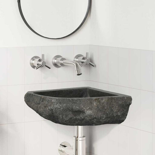 Wall Hung Corner Basin Grey (30-37) x (30-37) x 12 cm