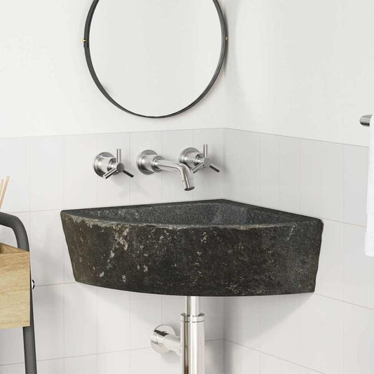Wall Hung Corner Basin Grey (38-45) x (38-45) x 12 cm