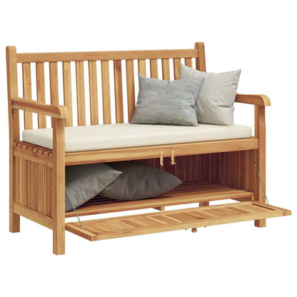 Garden Storage Bench Brown 114 x 60 x 90 cm Solid teak wood