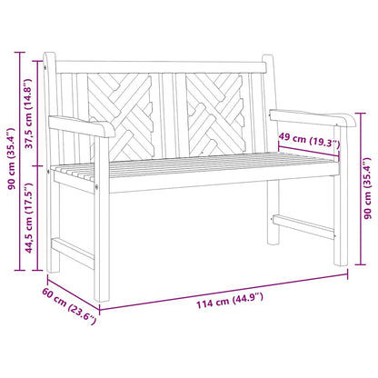 Garden Bench Brown 114 x 60 x 90 cm Solid teak wood
