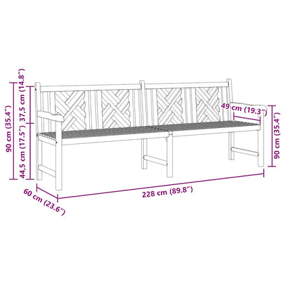 Garden Bench Brown 228 x 60 x 90 cm Solid teak wood