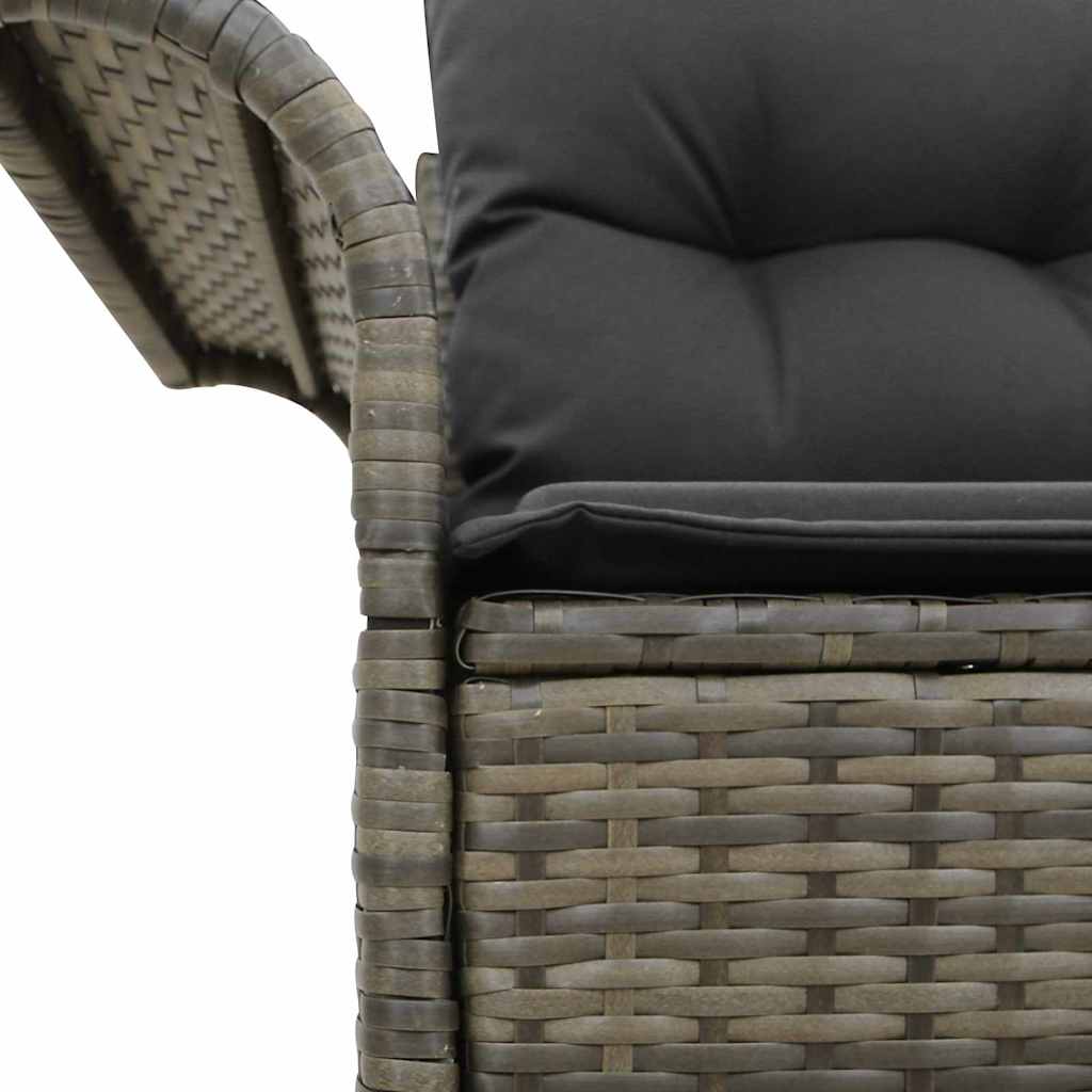 Garden Sofa with Cushion Grey 141 x 62 x 69cm Poly Rattan
