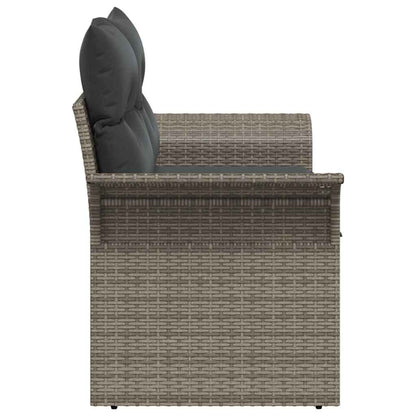 Garden Sofa with Cushion Grey 141 x 62 x 69cm Poly Rattan